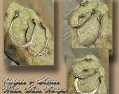 Copper and Silver Horse Shoe Hoops, Antiqued Copper and Sterling Silver, ThePurpleLilyDesigns