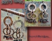 Scarlet Fringe, Antiqued Copper and Garnets earrings, ThePurpleLilyDesigns
