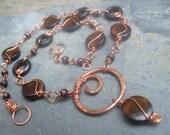 Copper and Wood Necklace, ThePurpleLilyDesigns