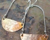 Copper and Sterling Silver Swing Earrings 2, ThePurpleLilyDesigns