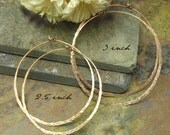 Copper Infinite Hoops,18g, 3 inch, Handforged by ThePurpleLilyDesigns