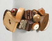 Chunky Wood Button Bracelet