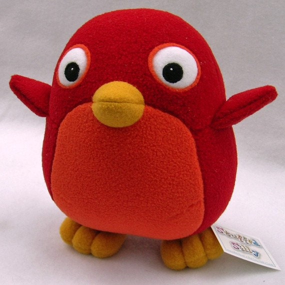 Cute Red Penguin Plush Toy Bird by Stuffed Silly, Limited Edition