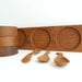 Danish modern wood condiment tray with bowls and spoons 7 piece set