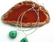 russian ammonite & sterling earrings- 'shamrock' earrings