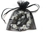 Grey and Cream Ruffle Ribbon Bracelet
