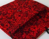 iPad / Nook HD Plus / Kindle Fire HD 8.9 Case Cover - Quilted Red and Black Floral