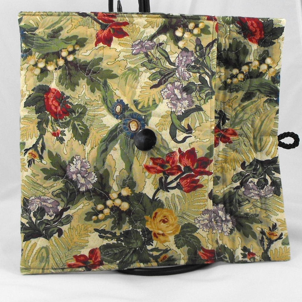 Quilted iPad, Nook HD Plus, Xoom, Kindle Fire HD 8.9 Cover Case - Floral Print