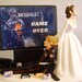 Military VIDEO GAME 'junkie' Groom. Customized Wedding Cake Topper.  The ORIGINAL Video Game cake topper....not a copy cat.