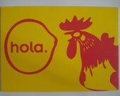 Hola/ Hello Rooster Notecard