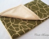 Giraffe Camo Minky Burp Cloth / Amy Butler