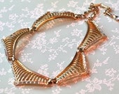 Vintage Gold Rhinestone Necklace Choker Geometric