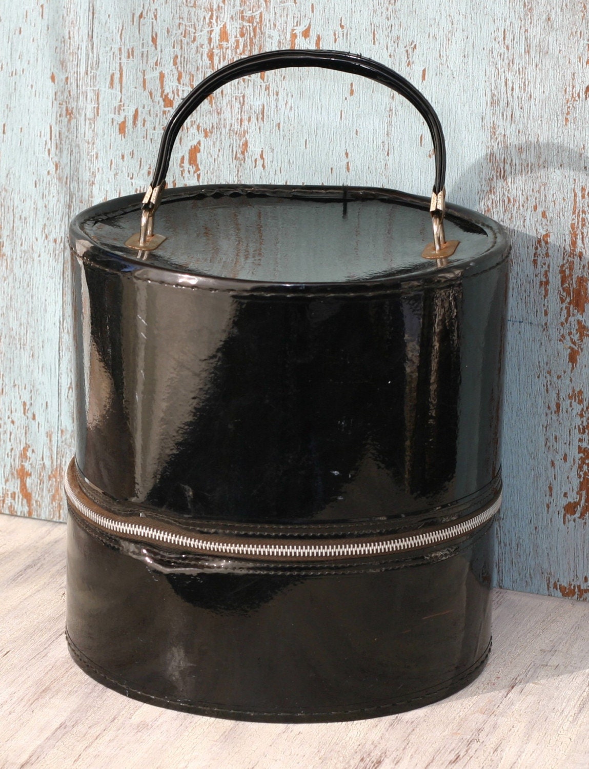 Vintage Patent Leather Travel Case