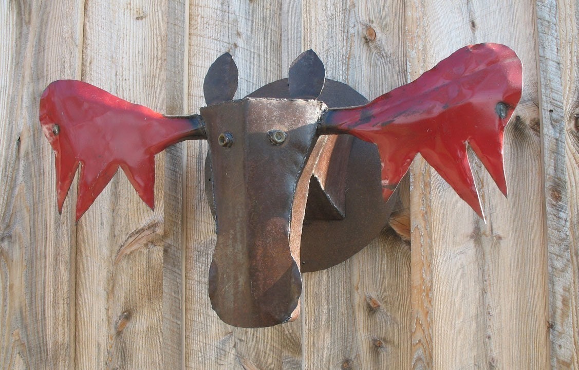Art Metal Wall Sculpture Moose Head