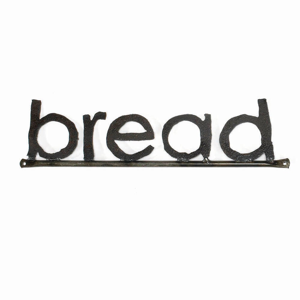Metal Typography Bread Word Sign
