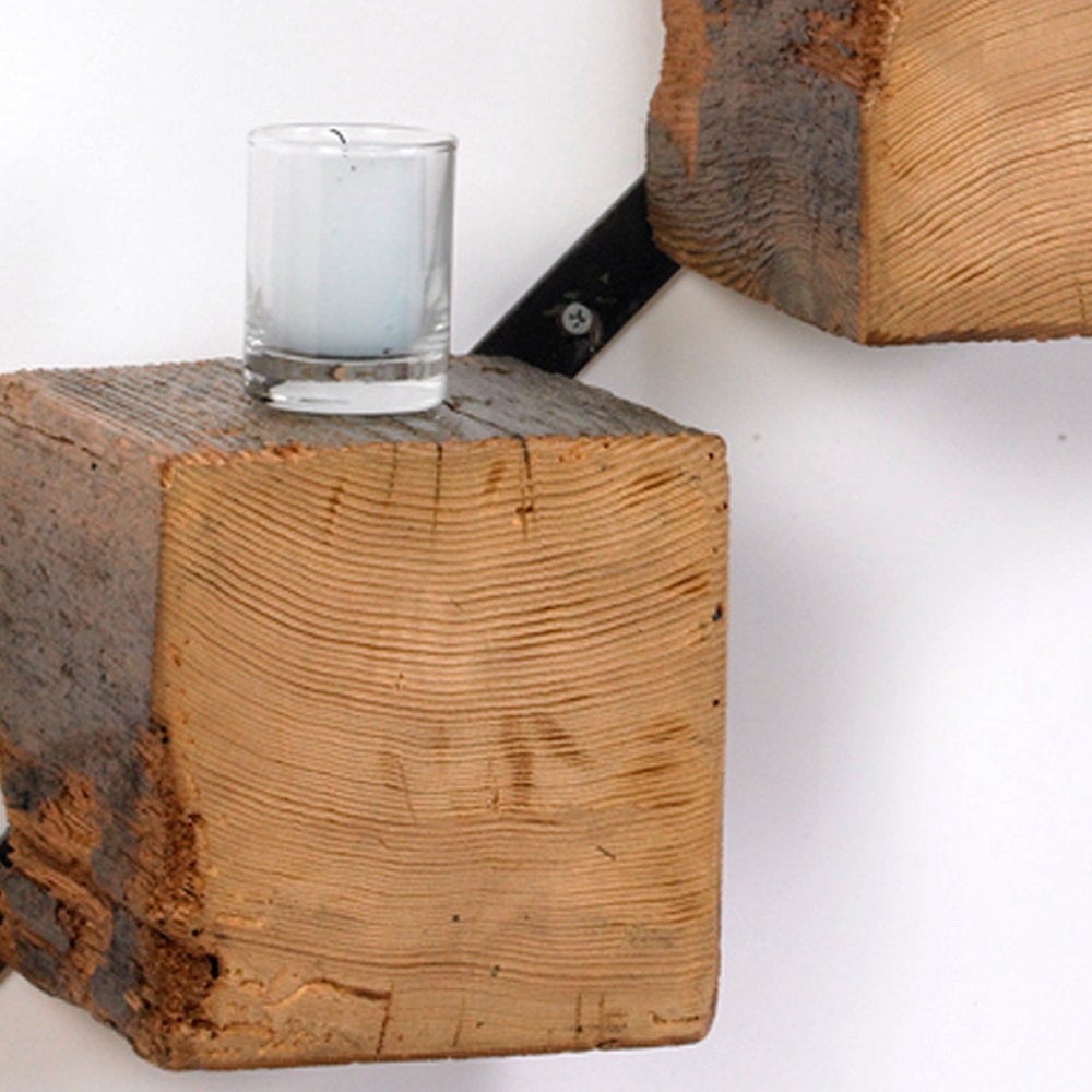 Beam Shelves Reclaimed Wood and Farm Metal