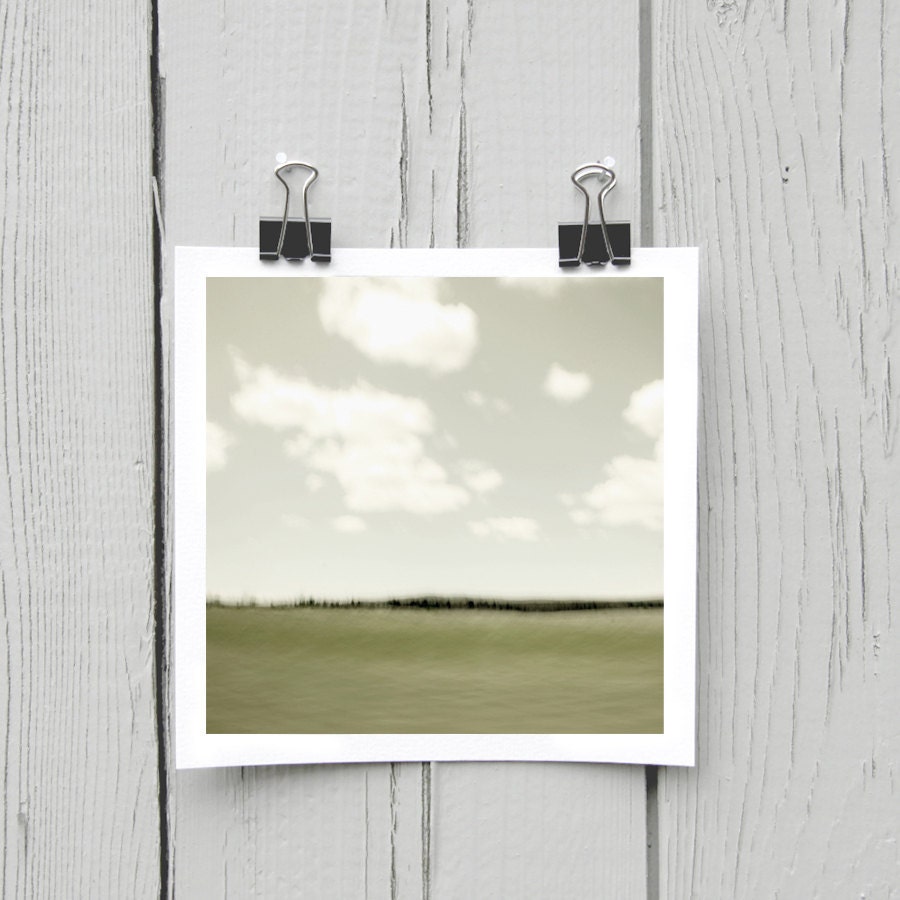 Open edition 5 x 5 inch fine art Hahnemuhle photograph (landscape 048) peaceful green minimalist home decor