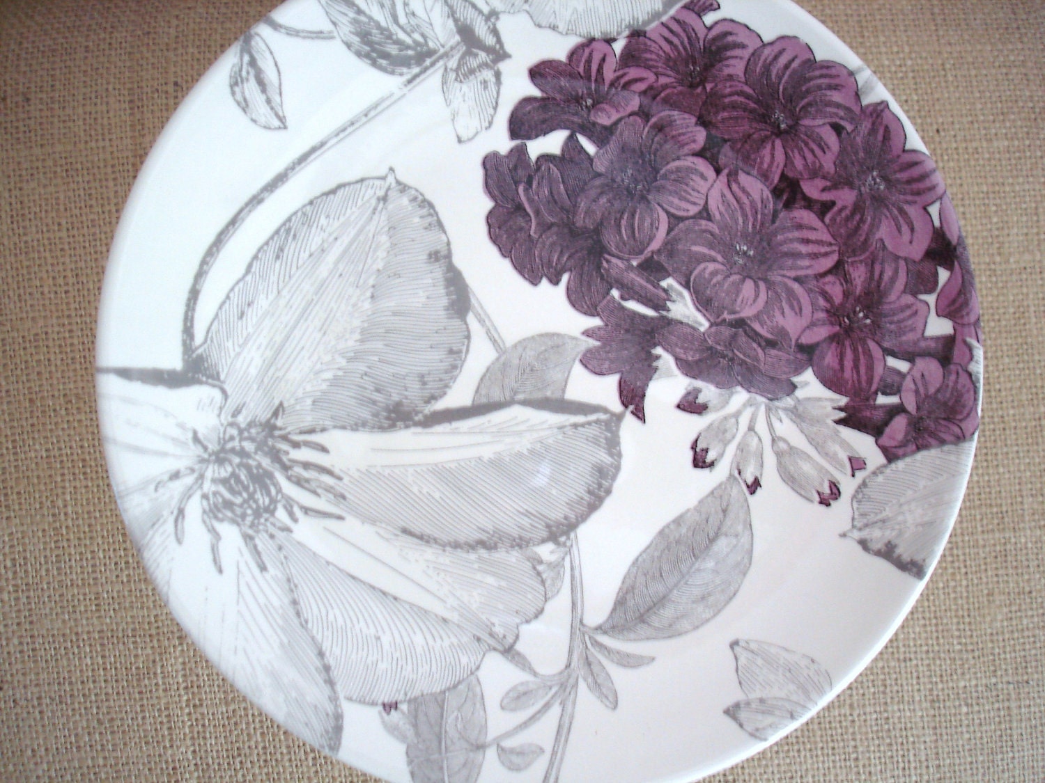 Cake Stand / Cupcake Stand / Dessert Pedestal -Hydrangea Garden-As Featured in BRIDES Magazine