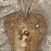 Edwardian Winter Girl in Pink Vintage Lace Heart Collage Ornament Lg.