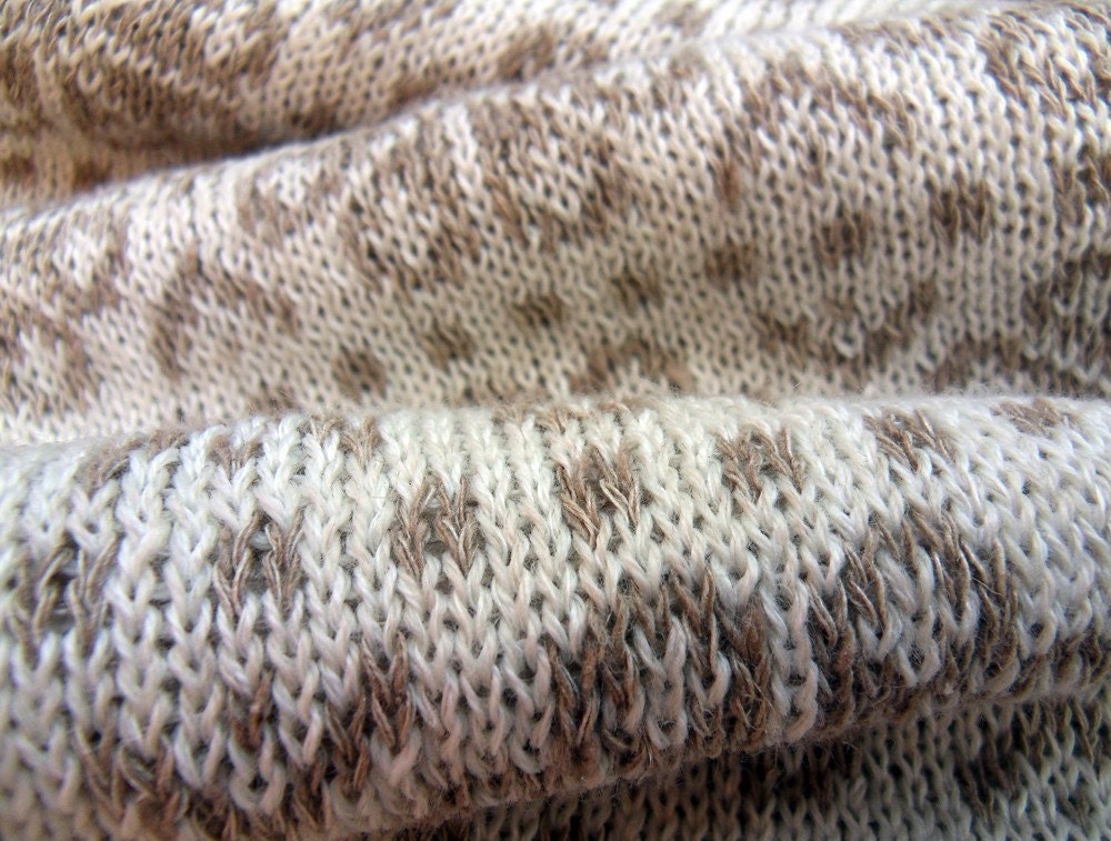Vintage White and Oatmeal Fairisle Scarf - Whipped Cream