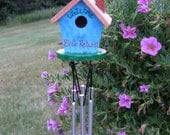 Birdie Re-tweet,  Realistic Hand Painted Decorative Wind Chime