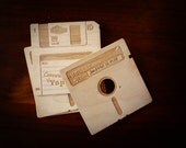 Floppy Disk Coasters (w/custom engraving) by Vectorcloud