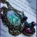 Vintage Faerie Necklace - Glass Faerie Cabochon - Wearable Art - Well Art - Transformation - Blue Bells - Faerie Court - Purple Faerie