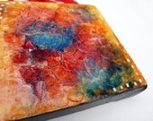 mixed media, original acrylic, painting  on canvas, 4x4,  across the universe