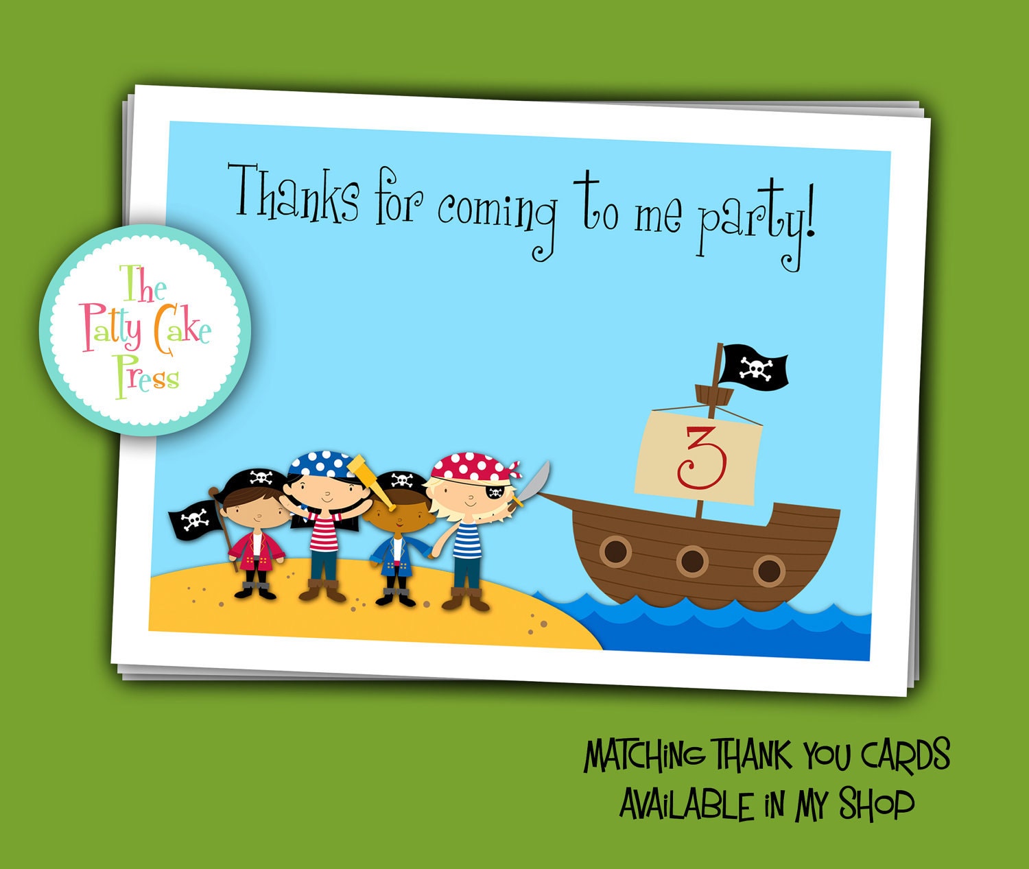 Pirate Invitation Custom  Birthday Party Photo Invite Printable Digital File Fourth Third 4th 3rd