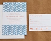 Laurel Pattern Wedding Invitation and Rsvp