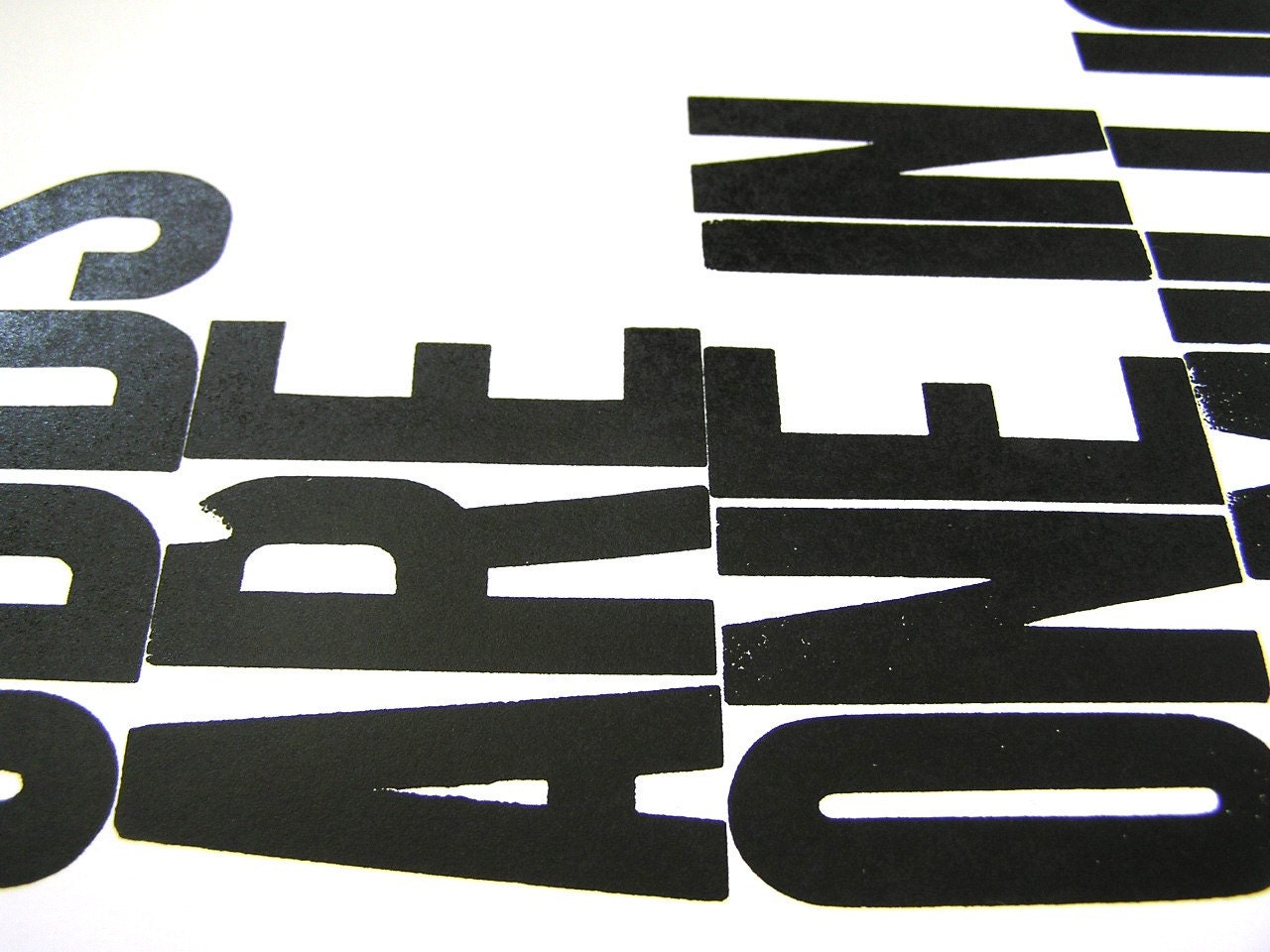 Poster, Black and White Typography, When Odds are One in a Million Be That One