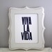 Spanish Letterpress print, Viva la Vida Poster, Dark Blue