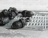 Tiny rustic black acorn charms from Bad Girl Castings, 14mm, antiqued dark pewter (6 charms) autumn, fall, woodland, forest, nature charms