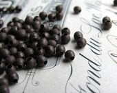 2mm brass bead, smooth dark brass (50 beads) tiny spacer bead, aged brown patina, small size accent bead, lead nickel free