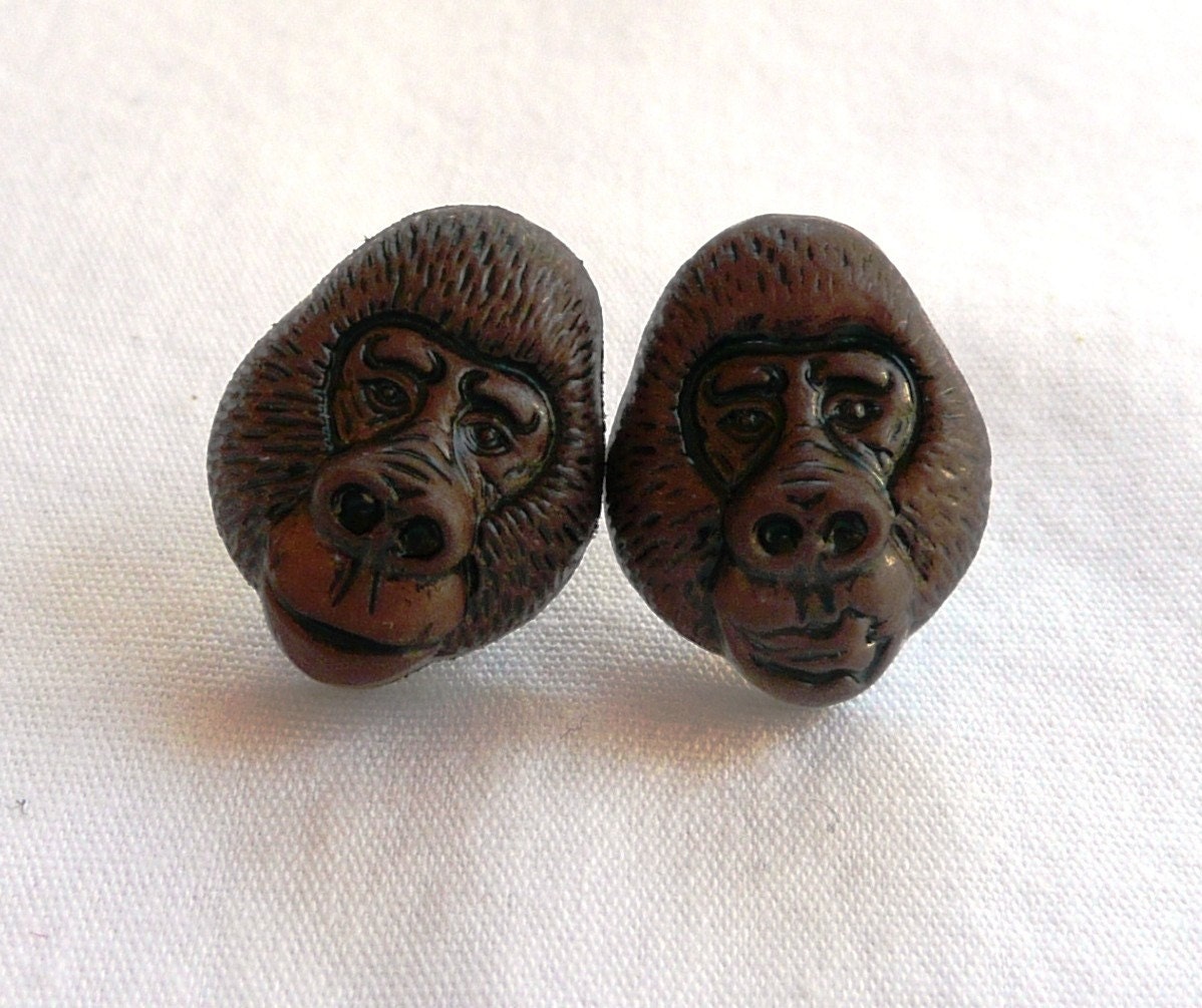Gorilla Stud Earrings