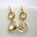 Clear Glass Gold Earrings