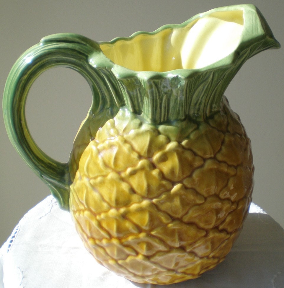 Vintage Majolica-Esque Pineapple Pitcher