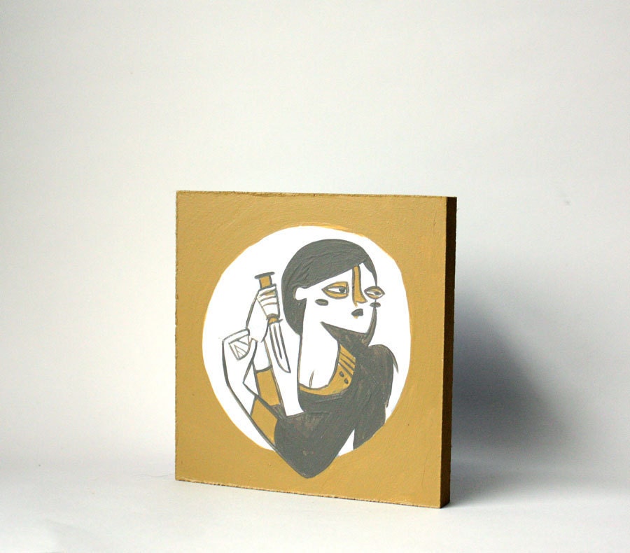 Veronica - mini painting on board