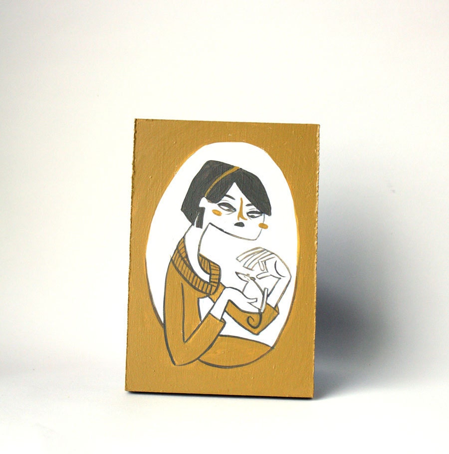 Maude - mini painting on board