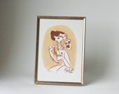 Flowery Language - Original Framed Gouache Painting