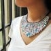 Japanese Calligraphy Necklace - Paper jewelry - Big chunky Necklace - Funky necklace - Paper, big, chunky, funky, White, Black, Blue, Pink