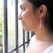 Unique jewelry - Paper earrings - Long earrings - Japanese Calligraphy - Unique, Spring, Summer - White, Black, Coral Pink, Peach, Red