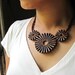 Rustic Treasure - Paper jewelry - Craft Paper Bead Necklace - First Wedding anniversary jewelry - Earthy, Dark Brown, Mocha, Antique Gold
