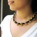 First anniversary gift - Paper jewelry - Black and Gold - Chain Necklace - Statement jewelry - Paper, black, gold, chain, statement