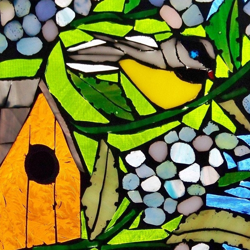 Chickadees and Lilacs - FREE SHIPPING