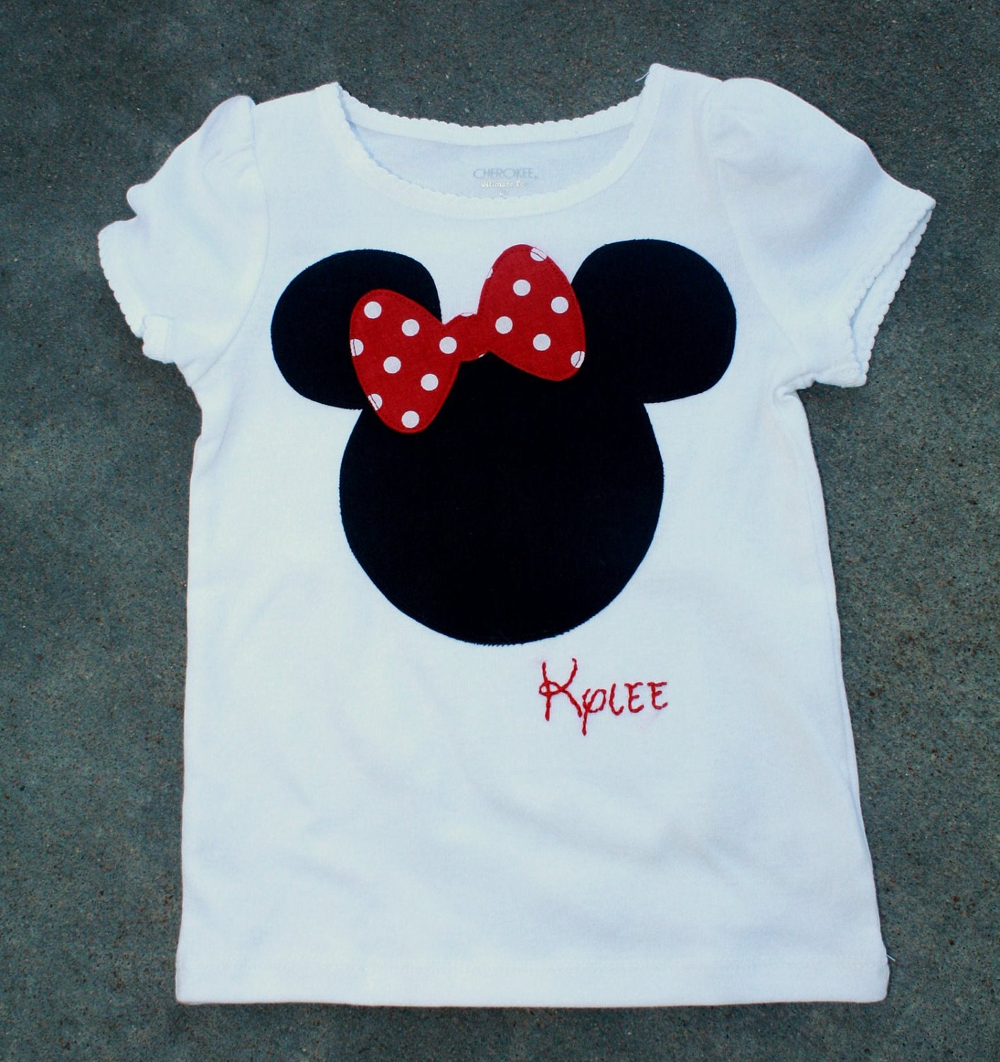 CUSTOM Minnie Mouse Applique shirt RED or PINK