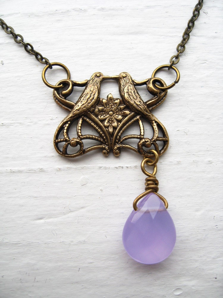 lovebirds in lavender.