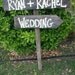 Personalized Wedding Sign on Stake Barn Wood Western Rustic Bridal Custom Name
