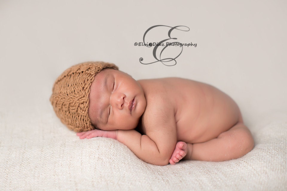 Baby Hat Cabled Knit Newborn Beanie - True Newborn Size (0-4 weeks)  - Choose your own color - Photography Prop