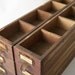 vintage storage drawer bin wood box hardware store display industrial rustic office chic home decor brown wooden box